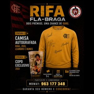 Rifa Camisa Oficial Autografada e Copo Exclusivo - Zico