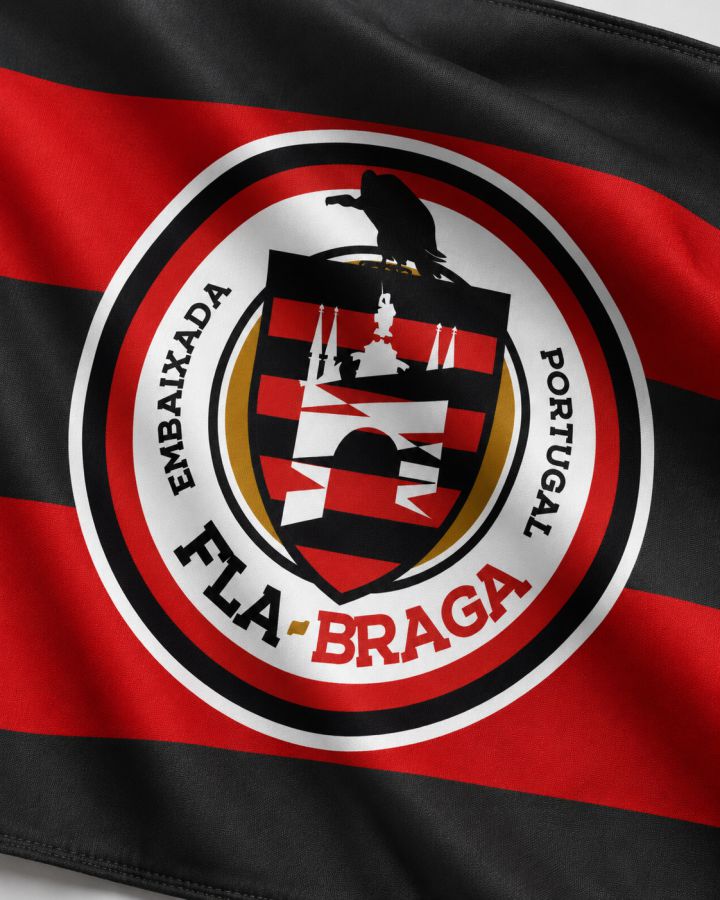 Bandeira Fla-Braga 1,00m x 0,75m com Tubo para Hastear - Imagem 2